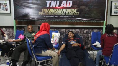 Sambut Hari Juang Kartika, Kodim 0423/BU Gelar Bhakti Sosial Donor Darah
