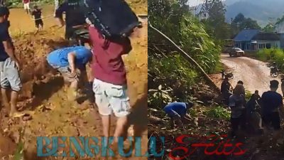 Longsor Susulan Terjadi di Jalan Lintas Lebong – Rejang Lebong dan Mengakibatkan Akses Jalan Tidak Bisa Dilewati