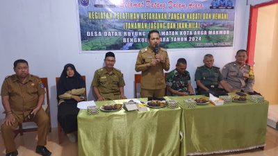 Pelatihan Ketahanan Pangan Nabati dan Hewani di Desa Datar Ruyung, Bintara Kodim 0423/BU Menjadi Nara Sumber
