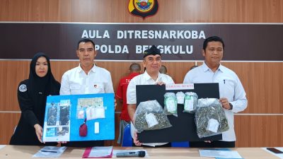 Ditresnarkoba Polda Bengkulu Berhasil Mengamankan Tiga Pelaku Penyalahgunaan Narkotika