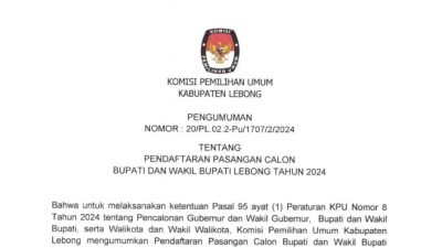 KPU Kabupaten Lebong Resmi Membuka Pendaftaran Calon Bupati dan Wakil Bupati untuk Pilkada 2024