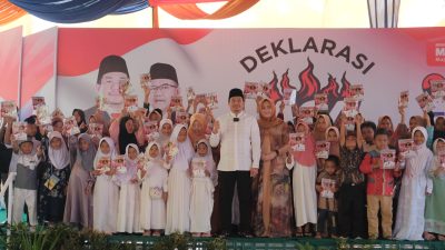 Doa Bersama Menjelang Pendaftaran di KPU, Arie Septia Adinata Santuni Anak Panti Asuhan