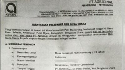 FMBP Tagih Komitmen PT Agricinal atas Pelepasan Lahan 1.804,69 Hektar yang Disepakati Tahun 2020