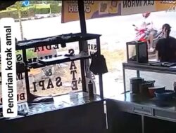 Aksi Pencurian Kotak Amal di Sate Bundaran Terekam Kamera CCTV Viral di Medsos