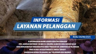 PDAM Tirta Ratu Samban Tingkatkan Pelayanan, Lakukan Perbaikan Pipa Distribusi demi Kualitas Air Bersih Masyarakat