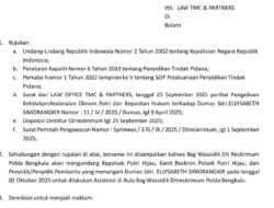 Polda Bengkulu Panggil Kapolsek Putri Hijau dan Jajaran Terkait Penanganan Dumas Ellysabeth Simorangkir